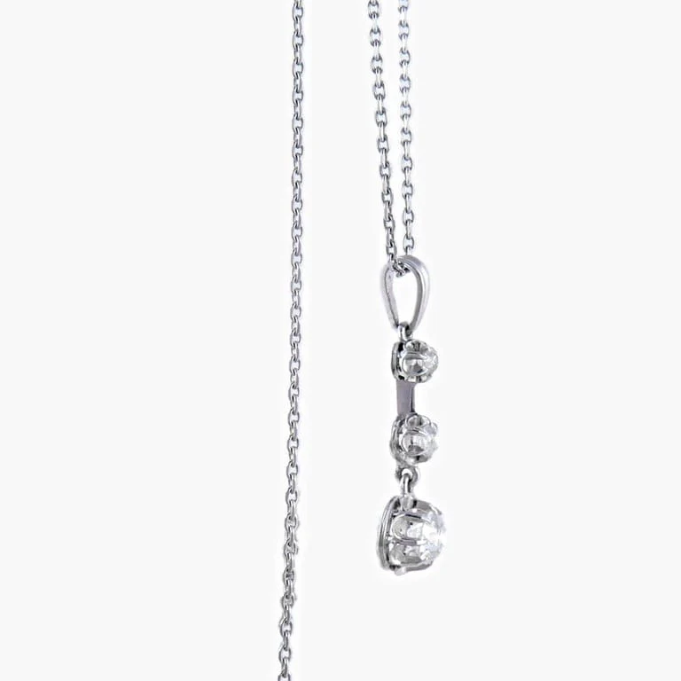 1900 Diamond pendant on chain - Image 5