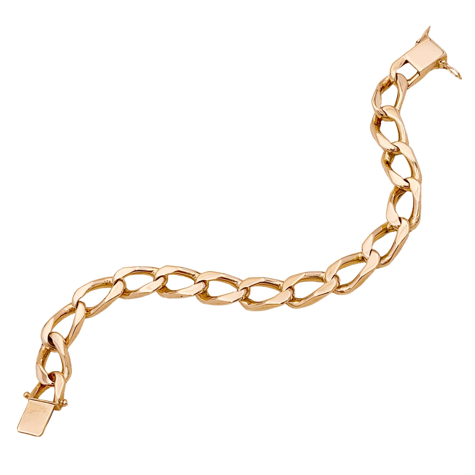 Rose gold curb chain bracelet. - Image 3