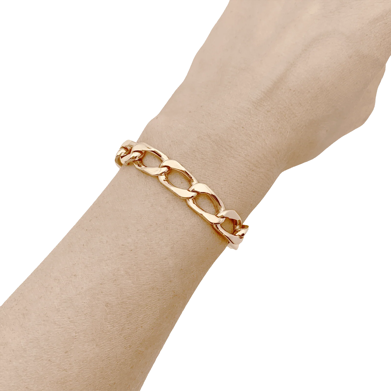 Rose gold curb chain bracelet. - Image 5