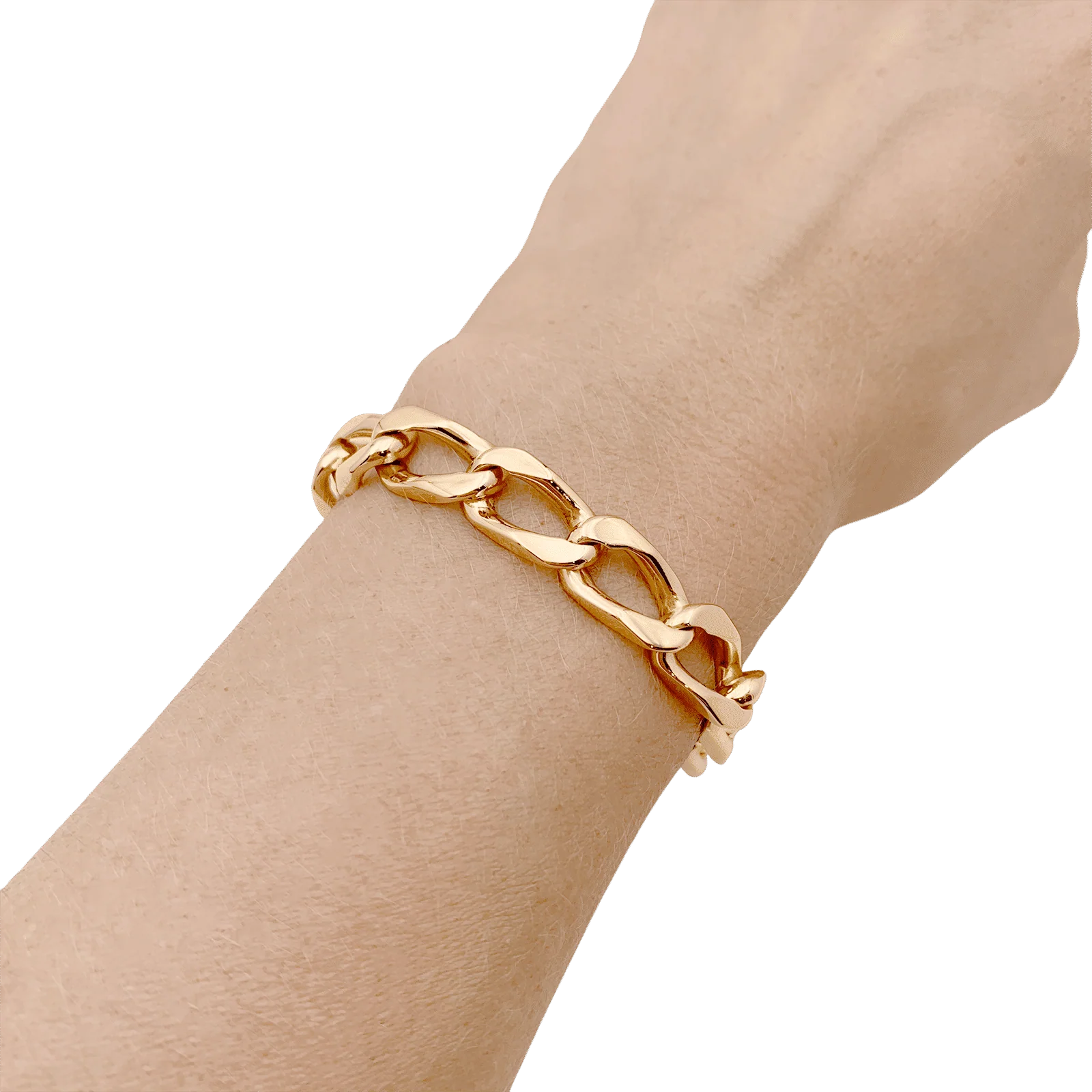 Rose gold curb chain bracelet. - Image 6