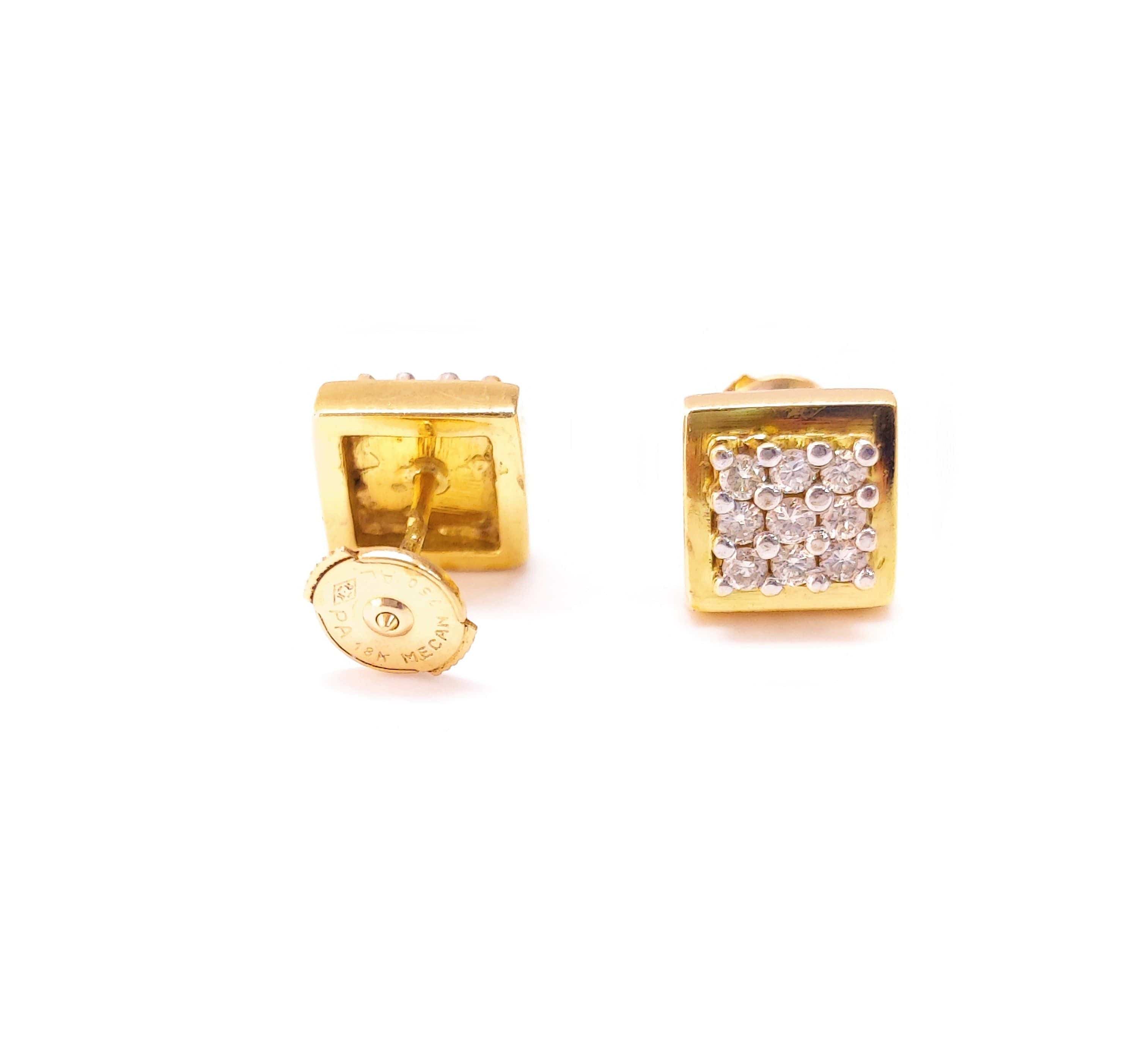 Gold and diamond earrings - Image 3