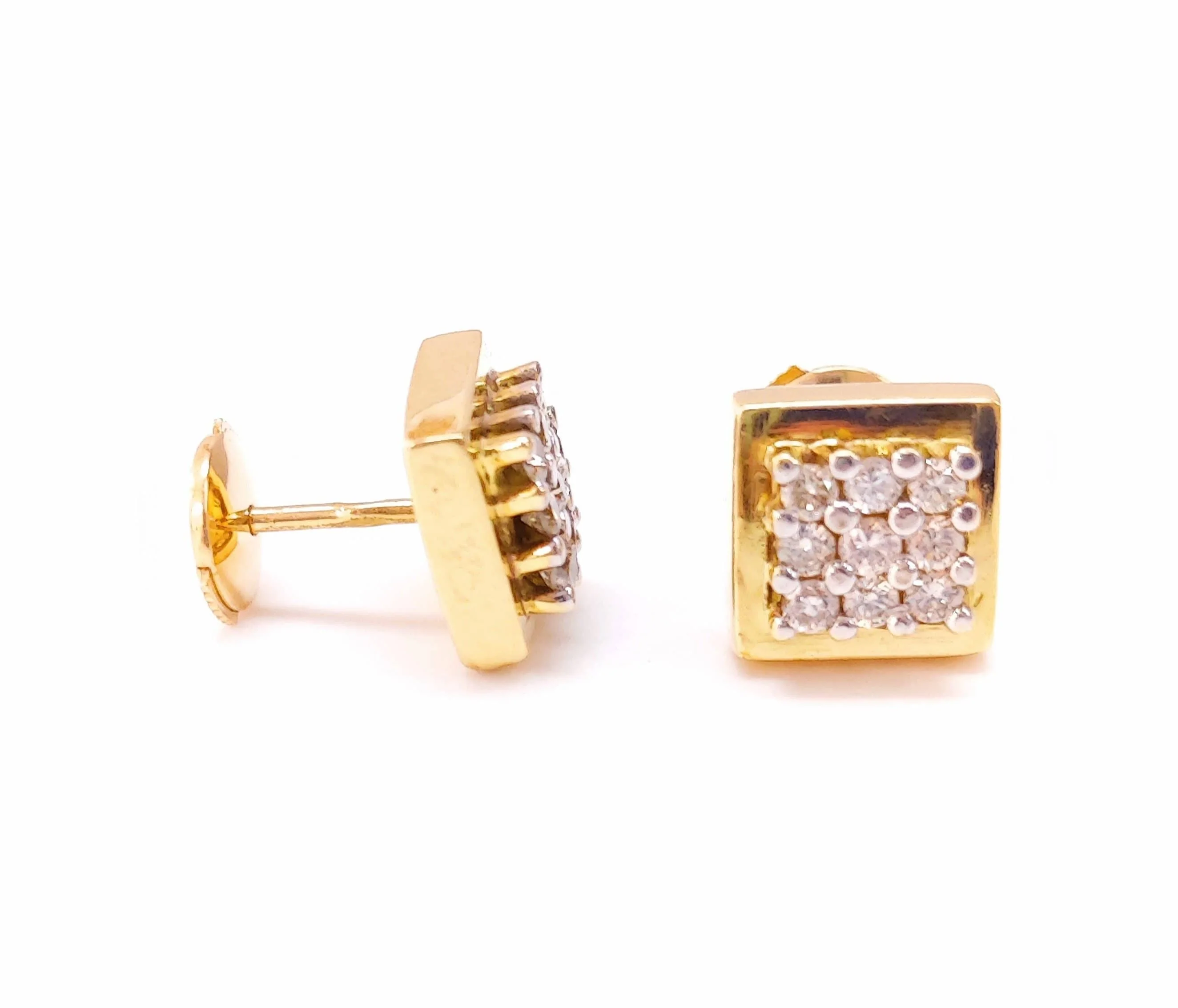 Gold and diamond earrings - Image 4