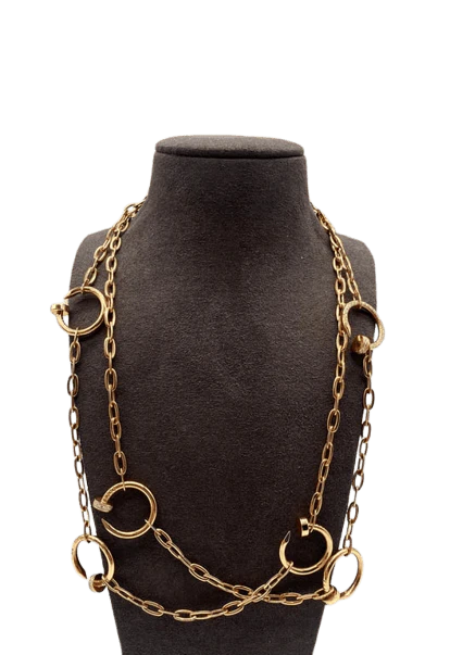 Cartier - Long necklace Juste Un Clou paved in 18k rose gold and diamonds 
