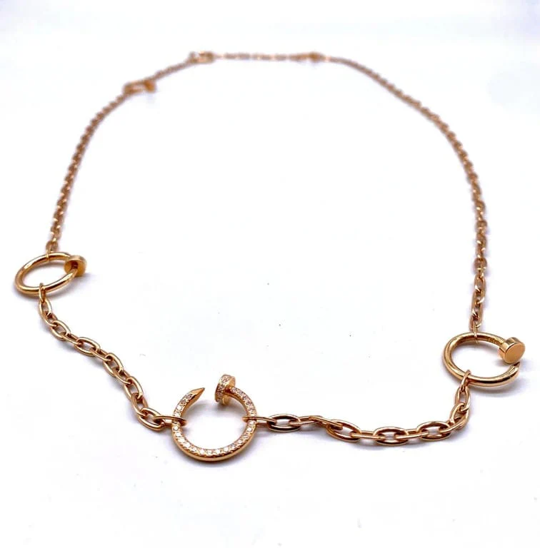 Cartier - Long necklace Juste Un Clou paved in 18k rose gold and diamonds  - Image 2