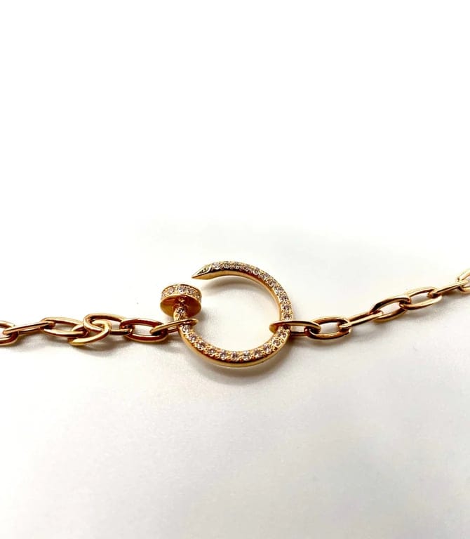 Cartier - Long necklace Juste Un Clou paved in 18k rose gold and diamonds  - Image 3