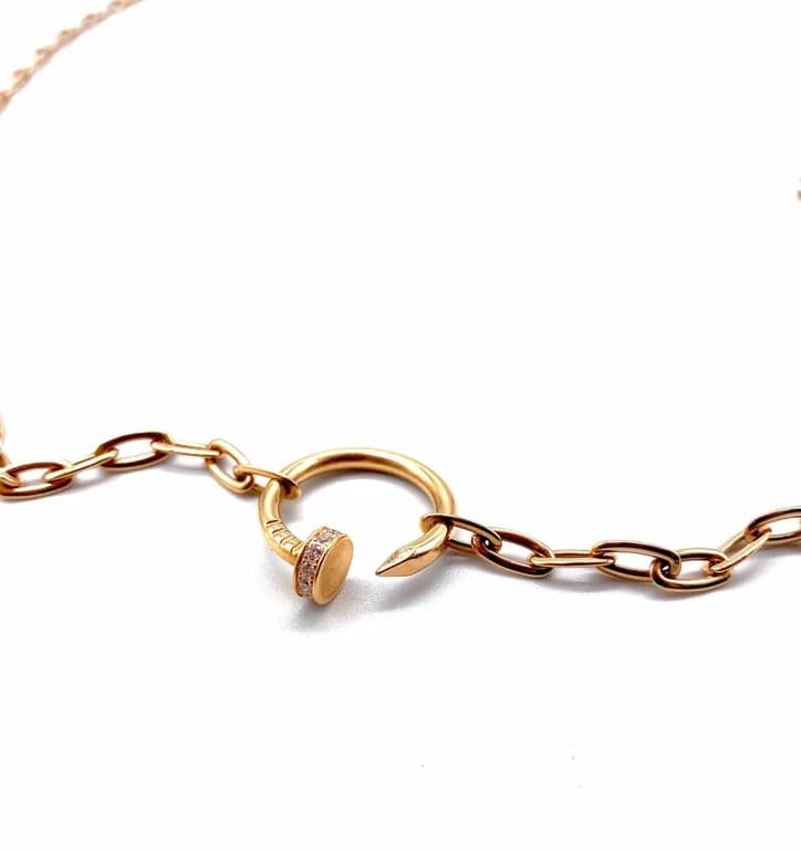 Cartier - Long necklace Juste Un Clou paved in 18k rose gold and diamonds  - Image 4