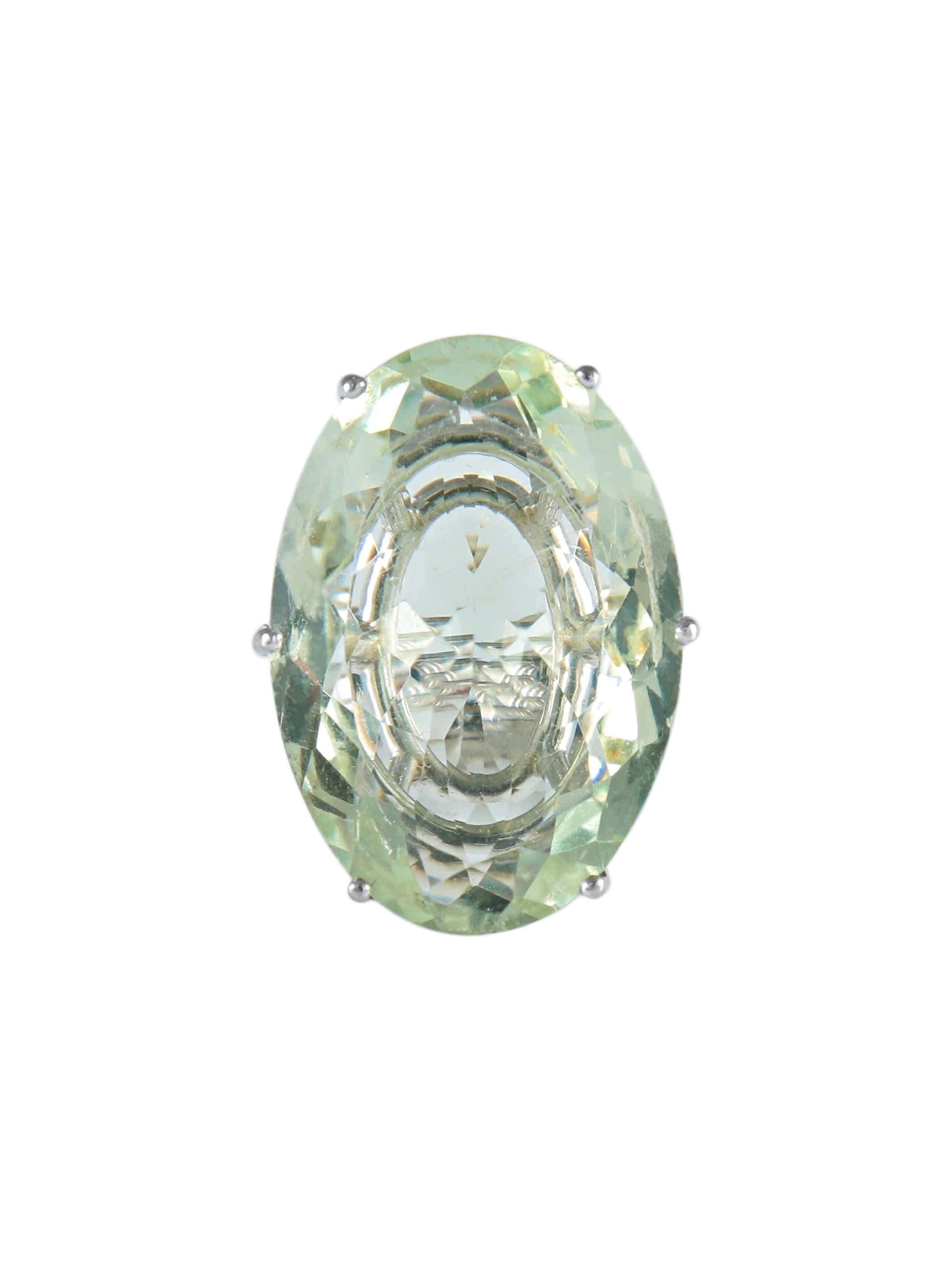 Prasiolite White Gold Ring