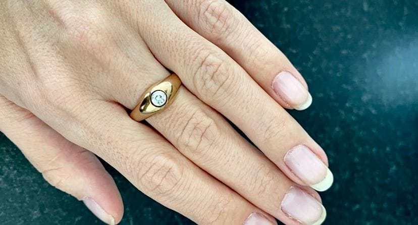 Yellow gold and silver ring platinum - Image 2