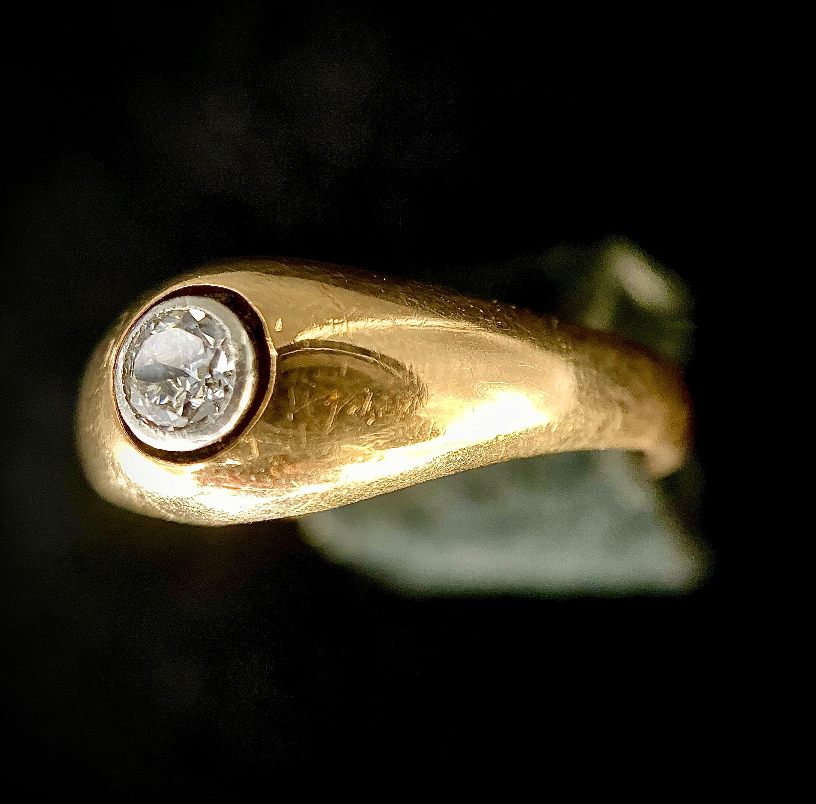 Yellow gold and silver ring platinum - Image 5