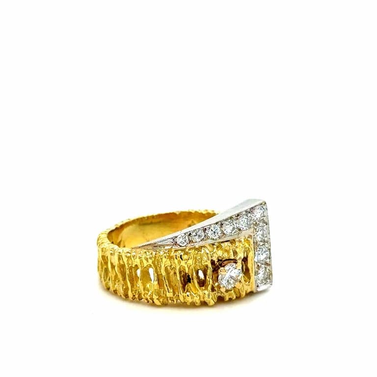 Yellow gold and diamond ring - Image 4