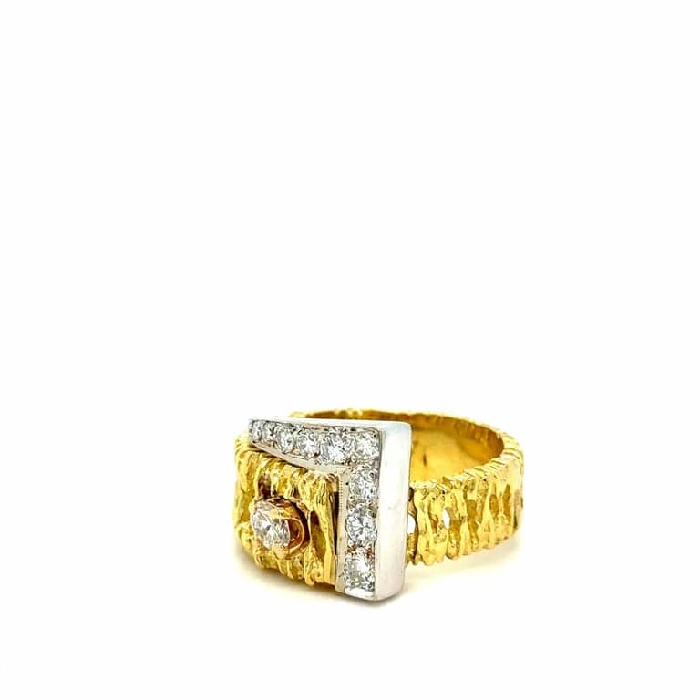 Yellow gold and diamond ring - Image 5