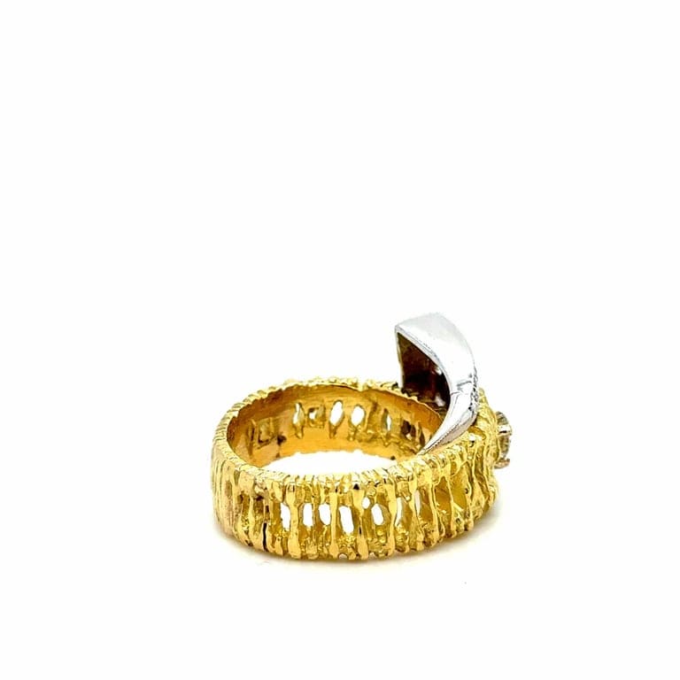 Yellow gold and diamond ring - Image 7