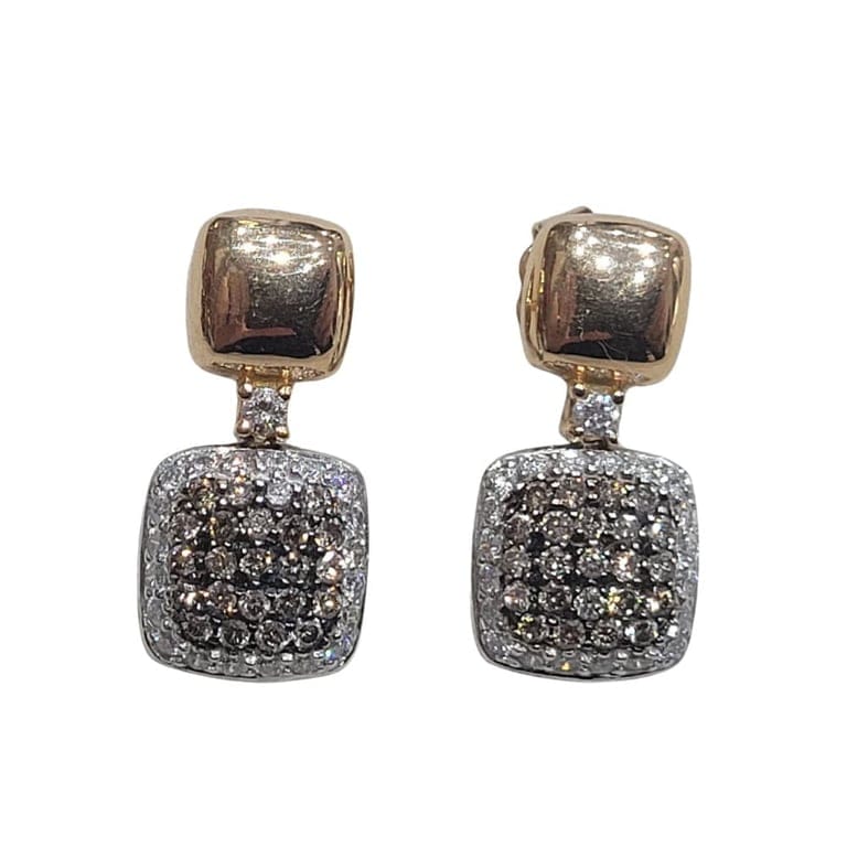 Diamond earrings in 18k rose gold and white gold 