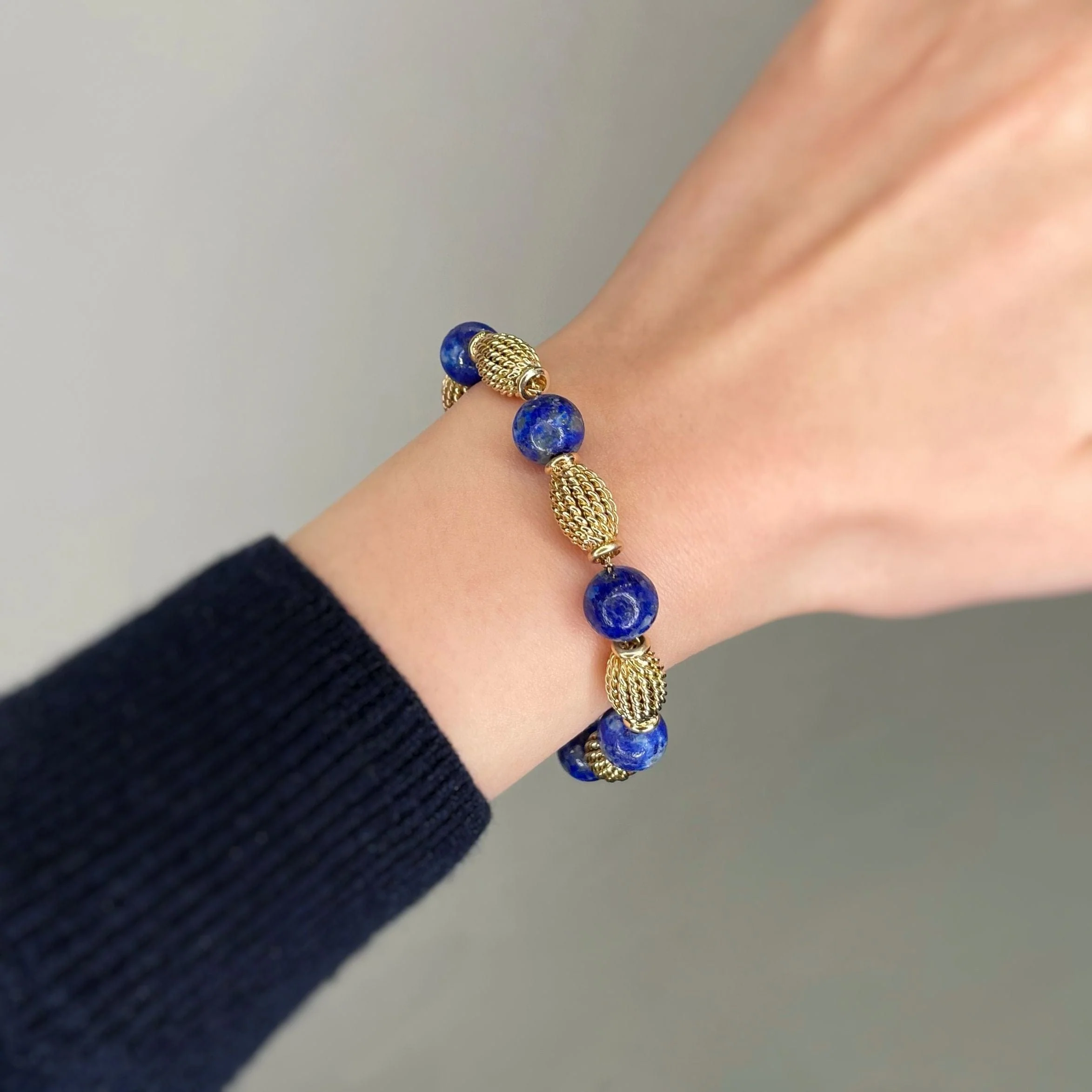 Lapis-Lazuli yellow gold bracelet - Image 5