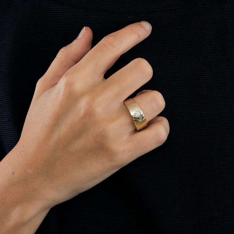 2 gold ring, diamond - Image 2