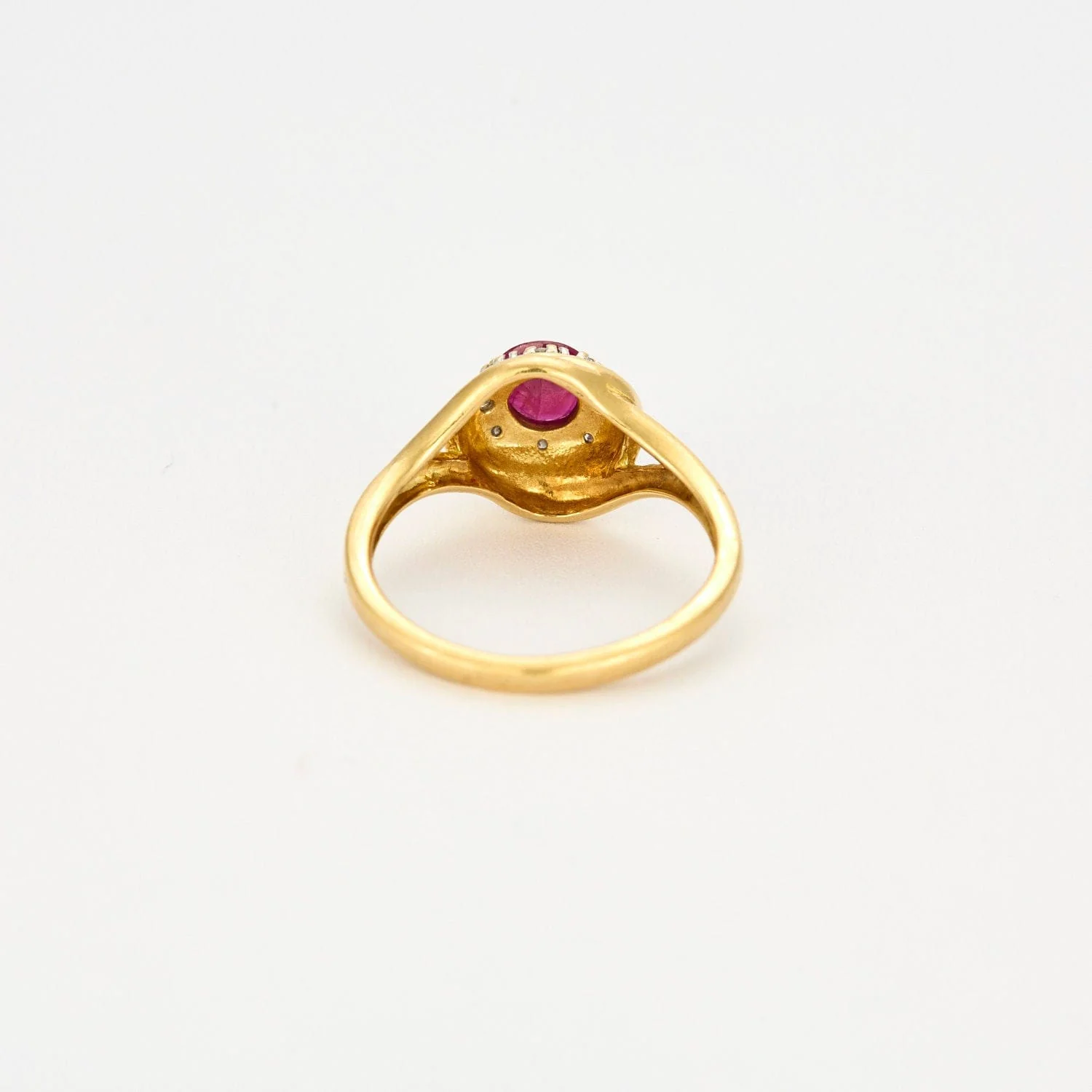 Yellow gold ruby diamond tourbillon ring - Image 5