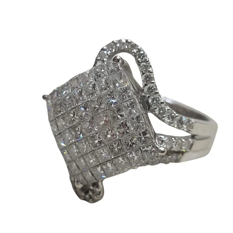 Brilliant ring in 18k white gold and diamonds  - Image 6