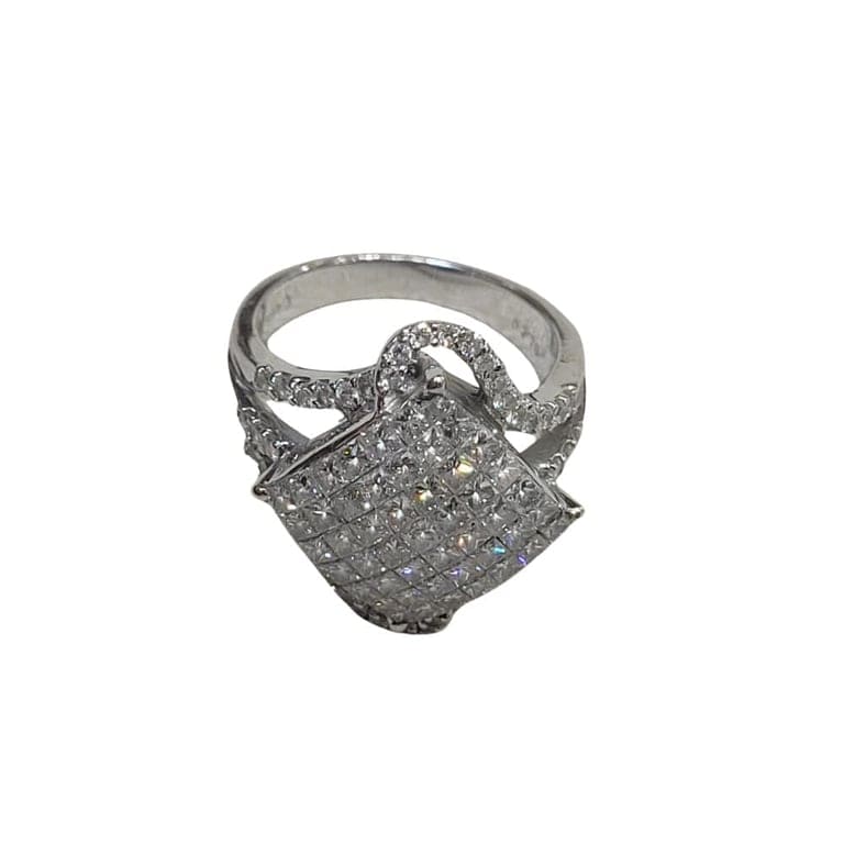 Brilliant ring in 18k white gold and diamonds  - Image 7