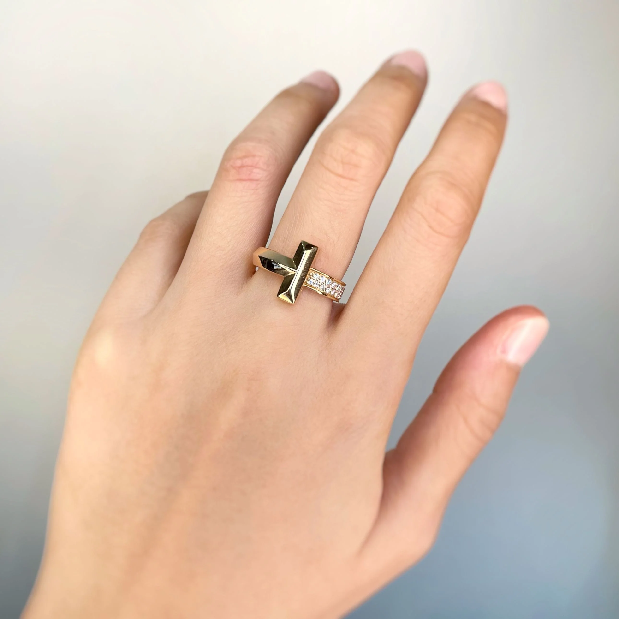 TIFFANY & CO - “T1” ring Rose gold Diamonds - Image 5