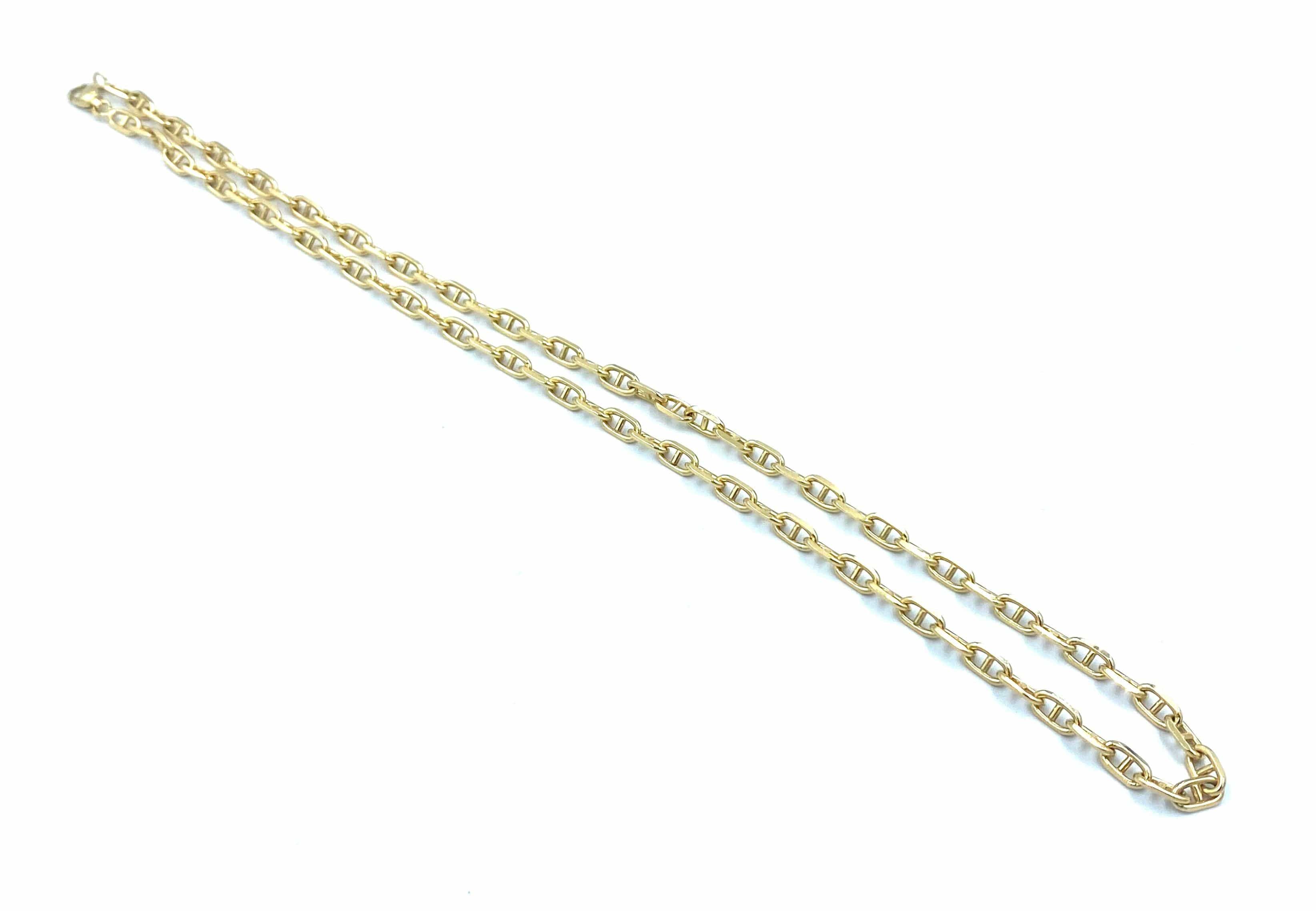 Yellow gold necklace with filed convict link - Image 2