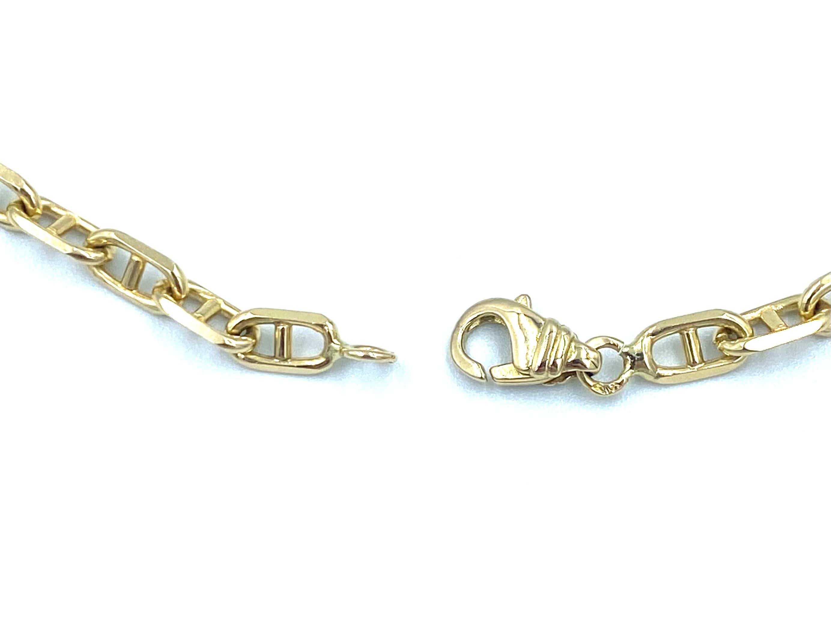 Yellow gold necklace with filed convict link - Image 3
