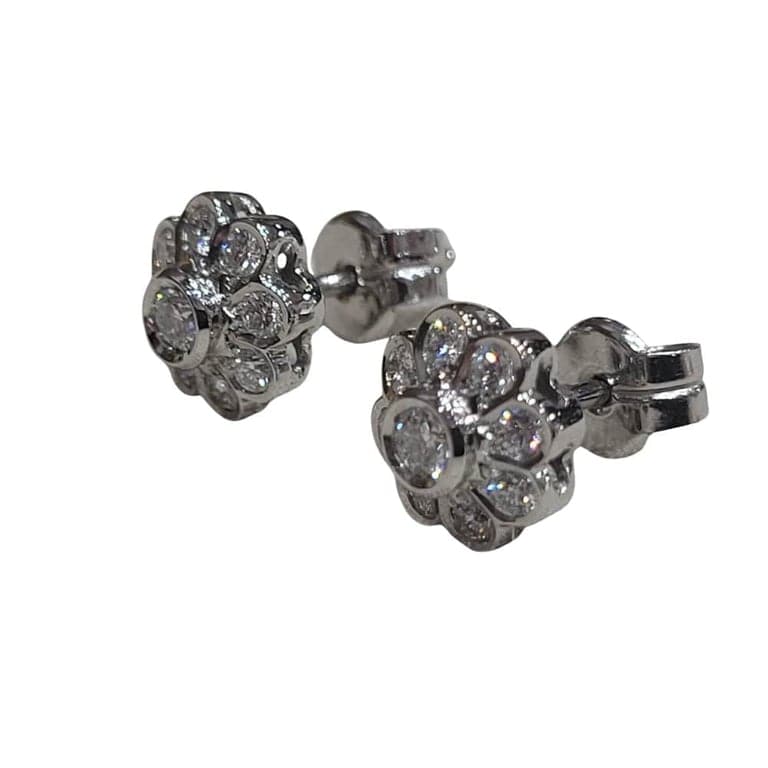 18k white gold and diamond earrings  - Image 4