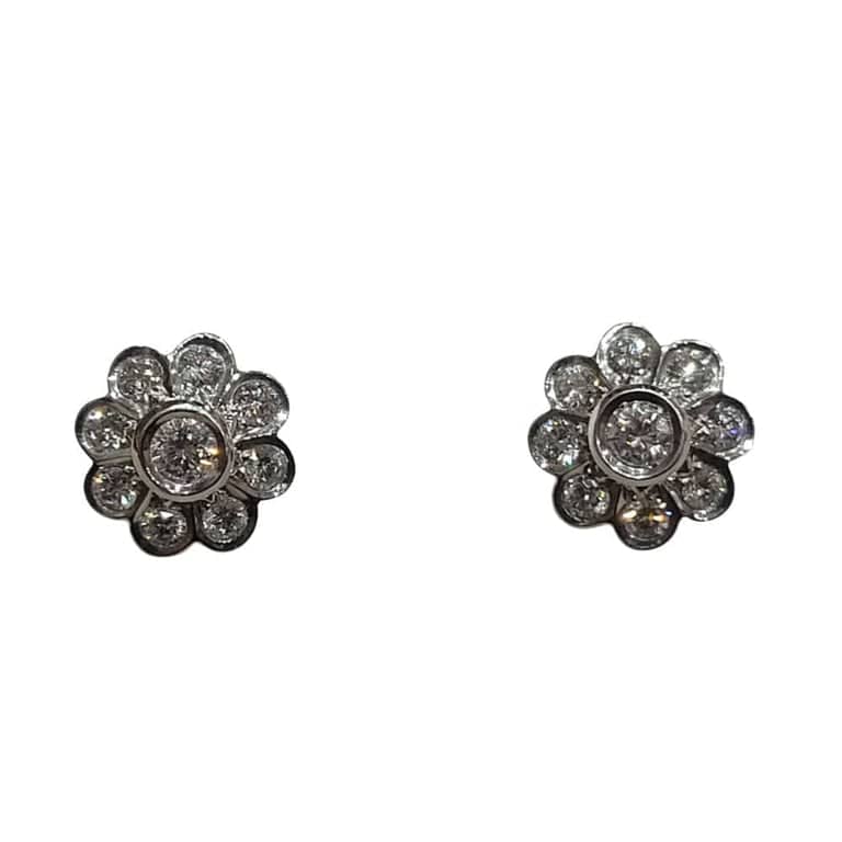18k white gold and diamond earrings  - Image 5