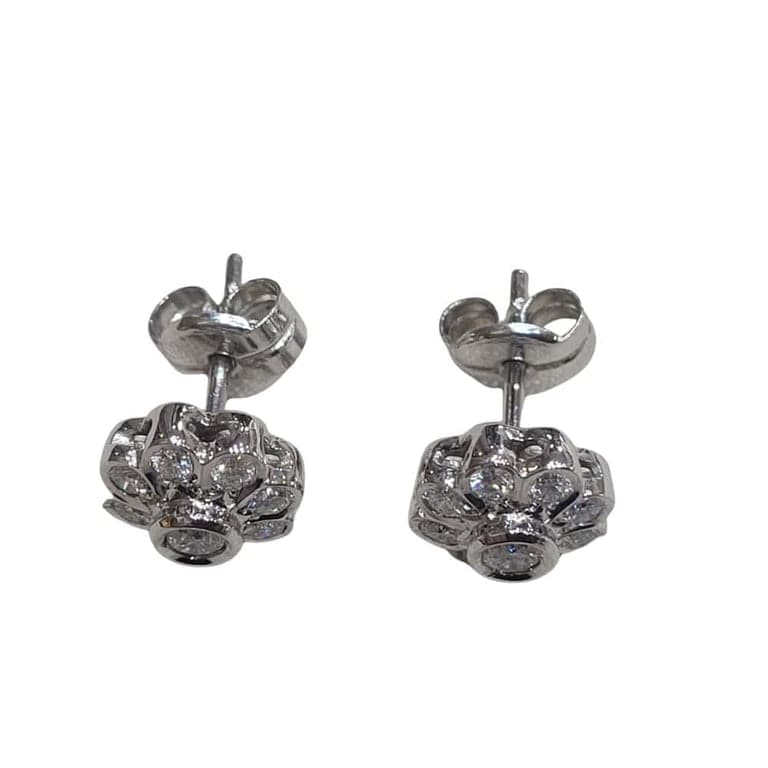 18k white gold and diamond earrings  - Image 7