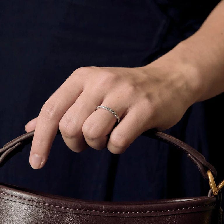 Wedding band White gold diamond - Image 2
