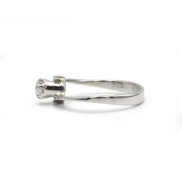 Solitaire - White gold and diamond - Image 2