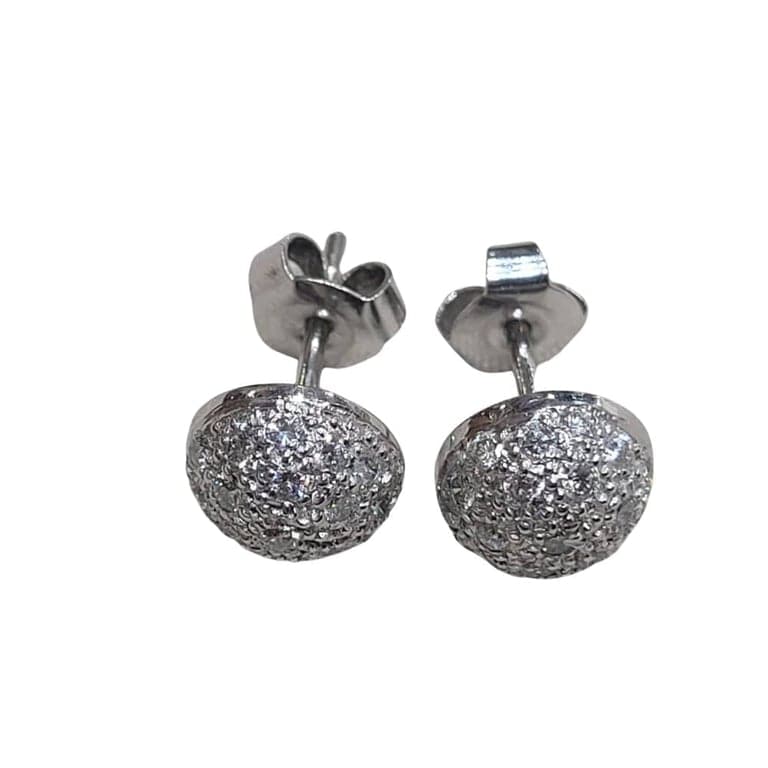 18k white gold earrings with brilliant-cut diamonds  - Image 3