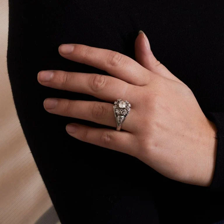 White Gold Diamond Dome Ring - Image 5