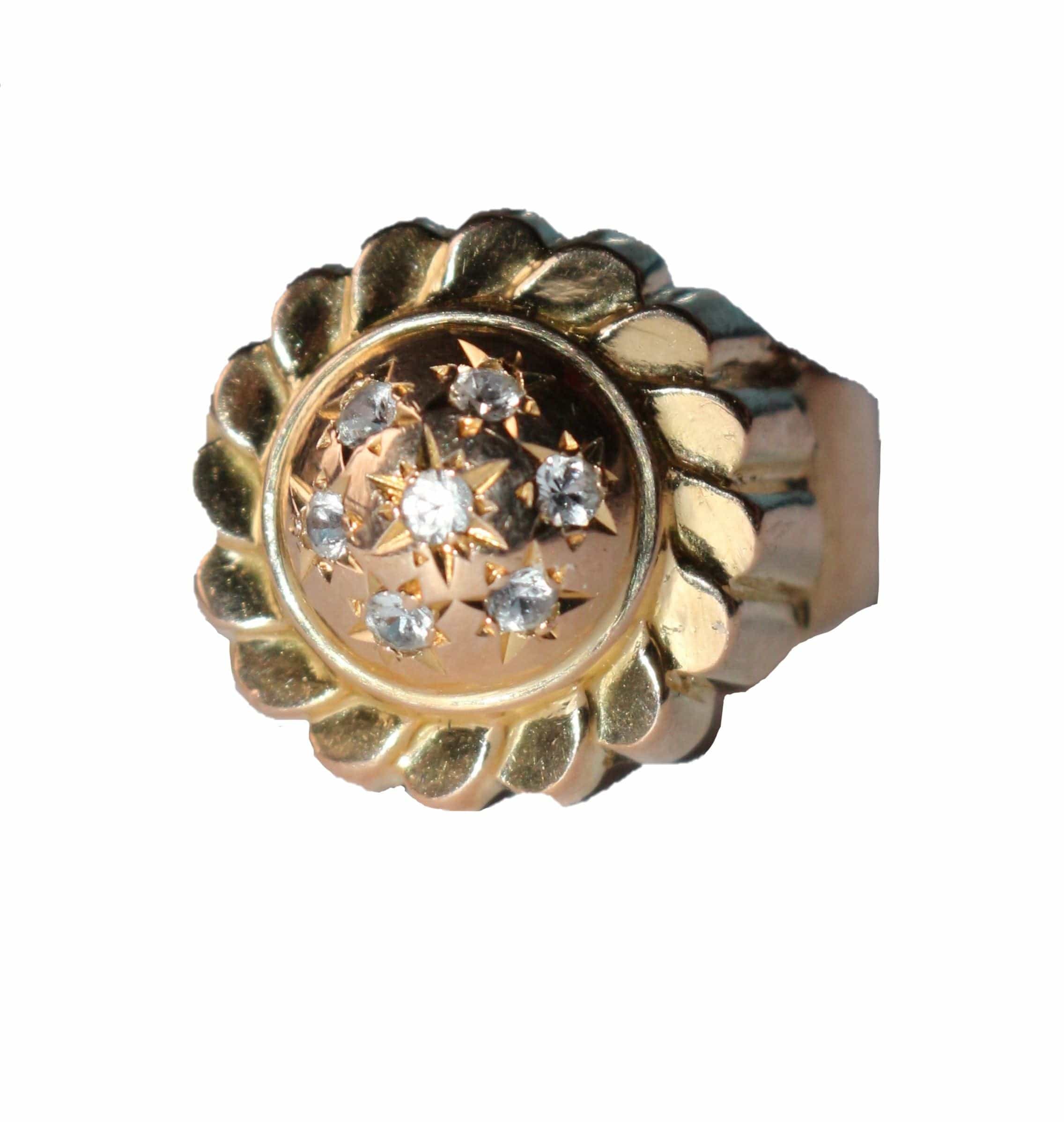Yellow gold retro dome ring - Image 2