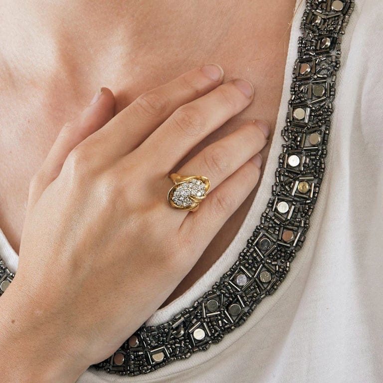 Yellow gold diamond ring - Image 2