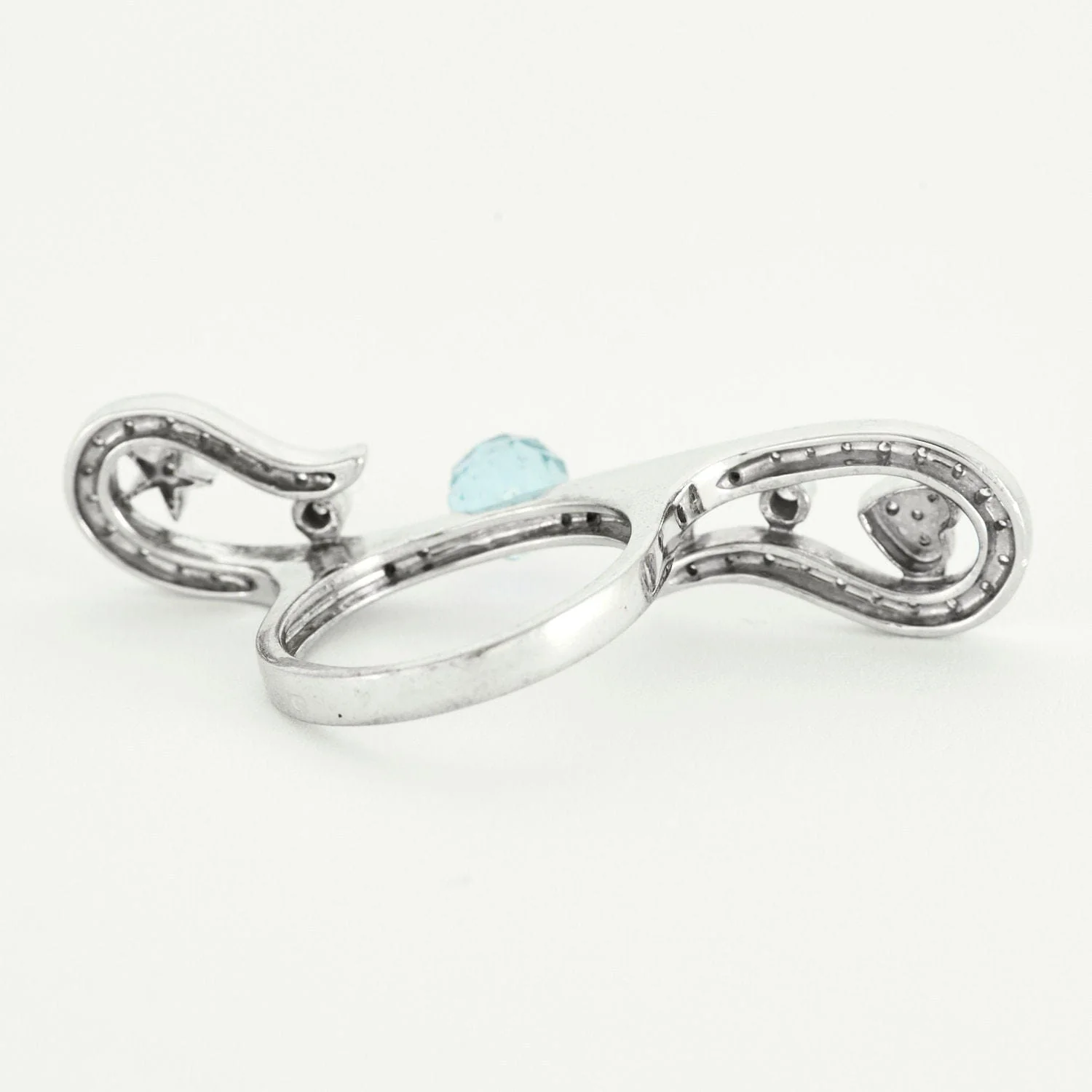 Ring In the heart of the stars, white gold, diamonds, topaz - Image 3