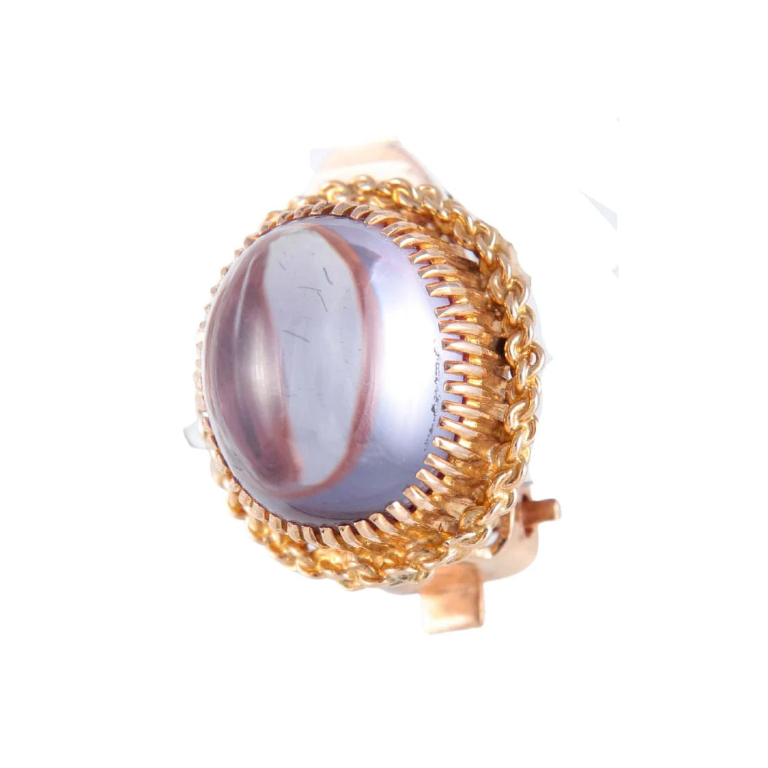 Amethyst cabochon clip earrings - Image 3