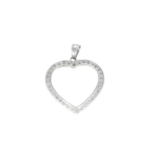 White gold heart pendant with diamonds