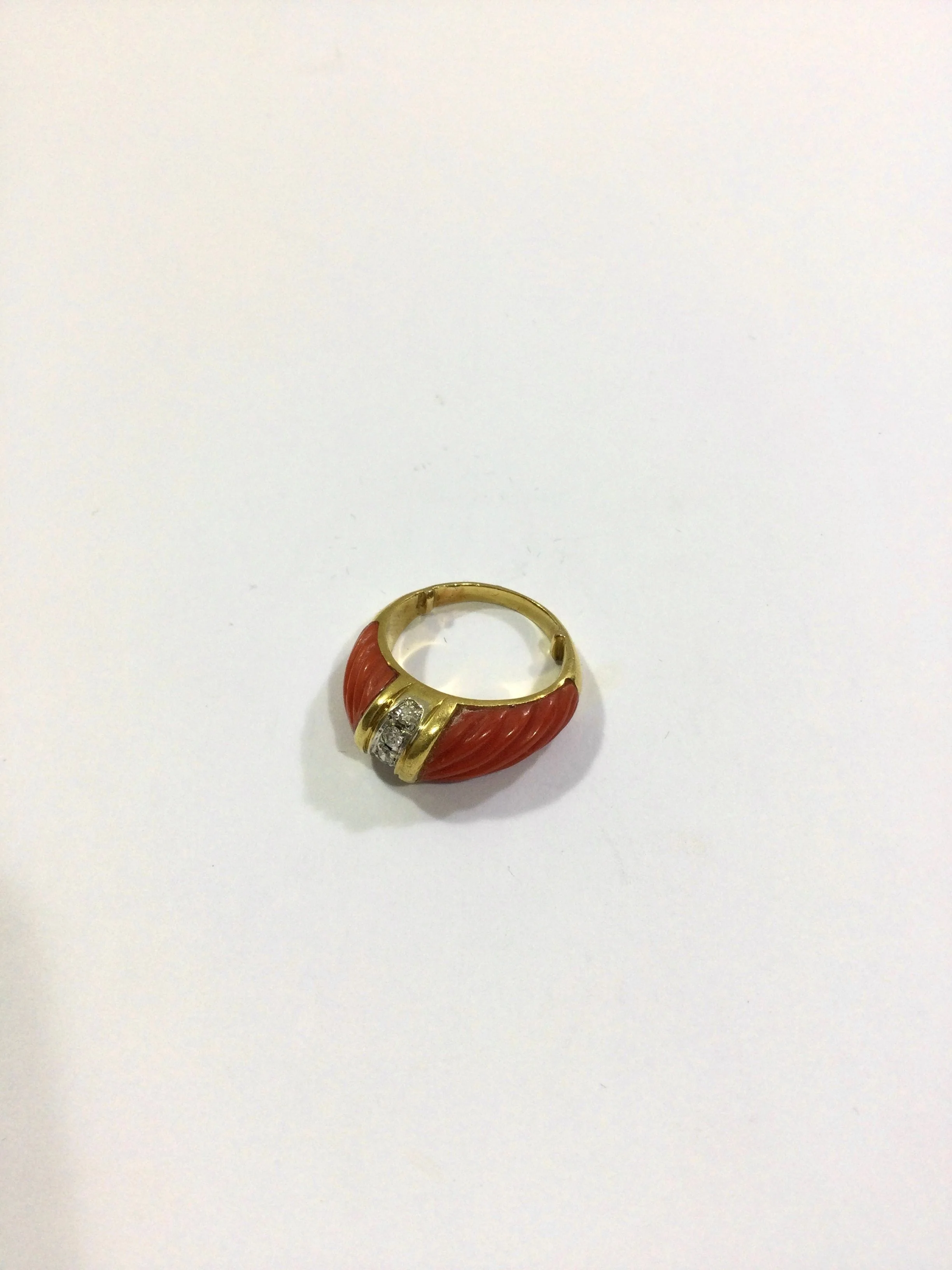 Gold, Coral And Diamond Ring - Image 10