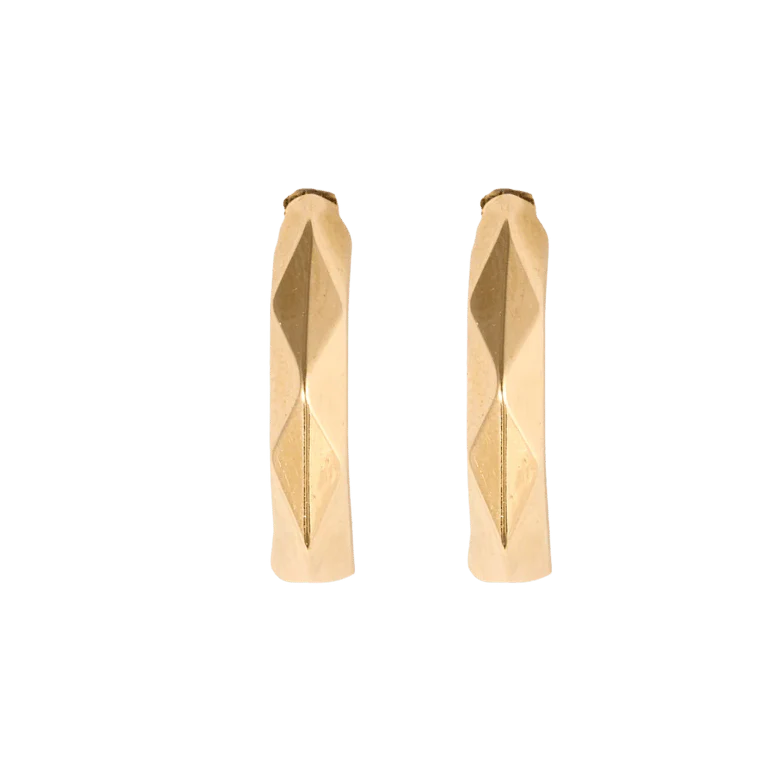 Faceted Rose Gold Creoles - Image 3