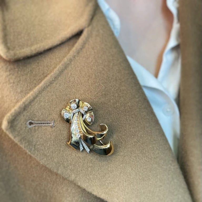 Brooch - Yellow gold & Diamonds - Image 2
