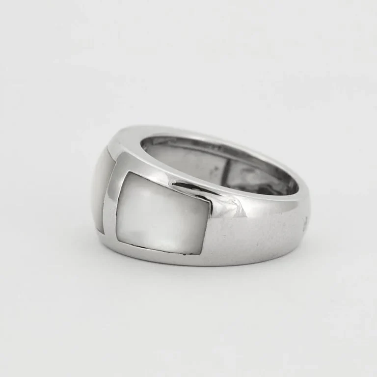 White gold mother-of-pearl ring - Image 5