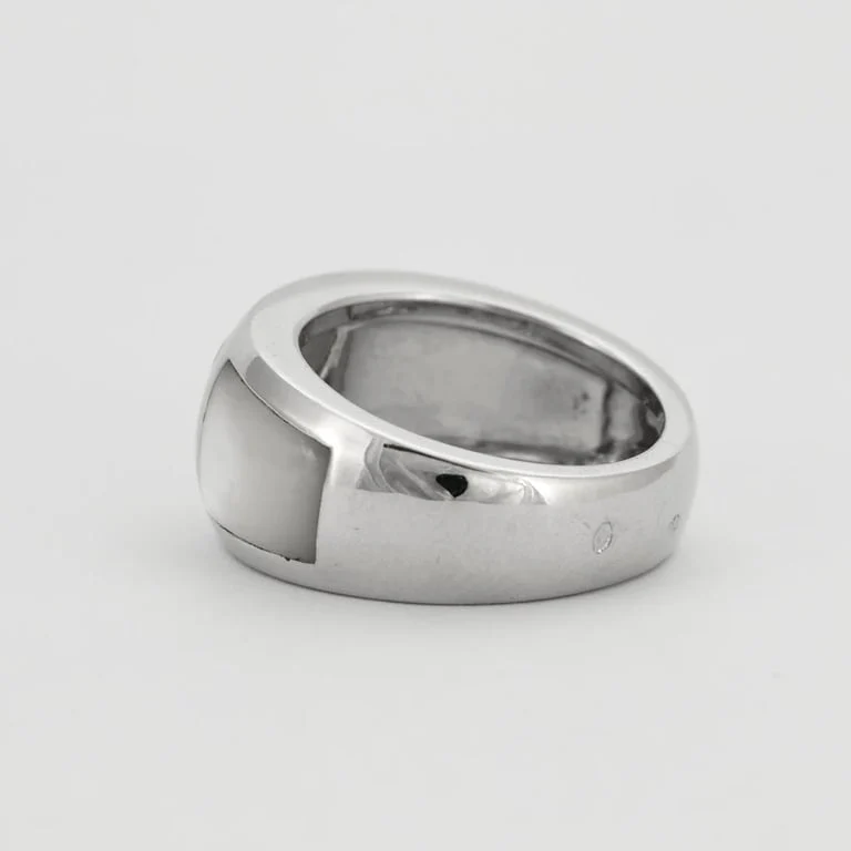White gold mother-of-pearl ring - Image 6