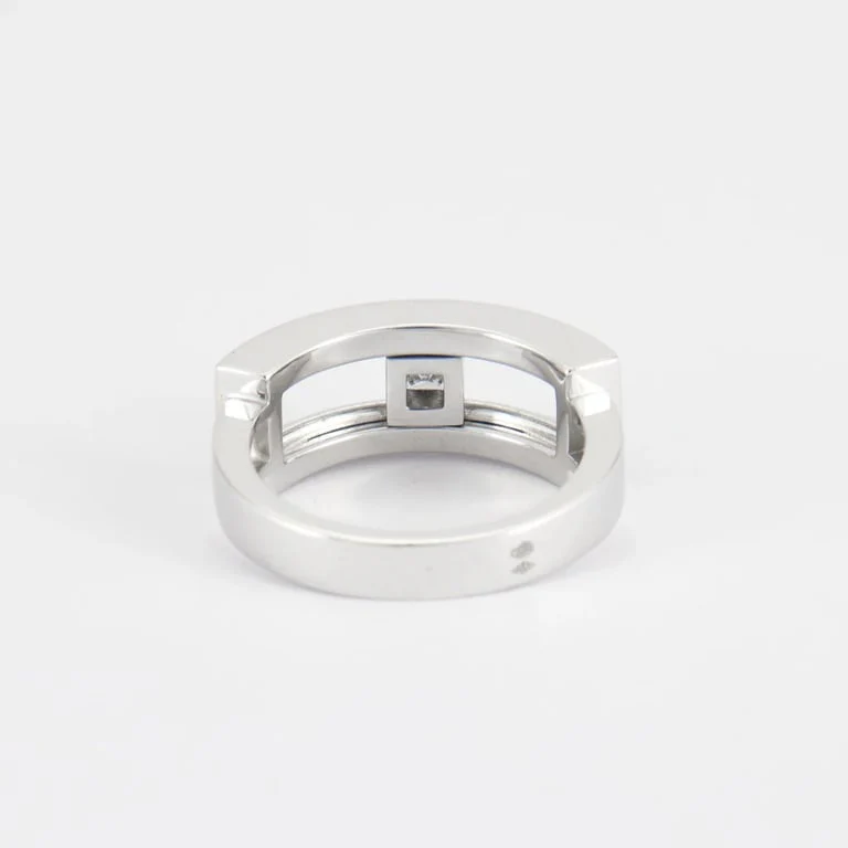 White gold ring, moving diamond - Image 5