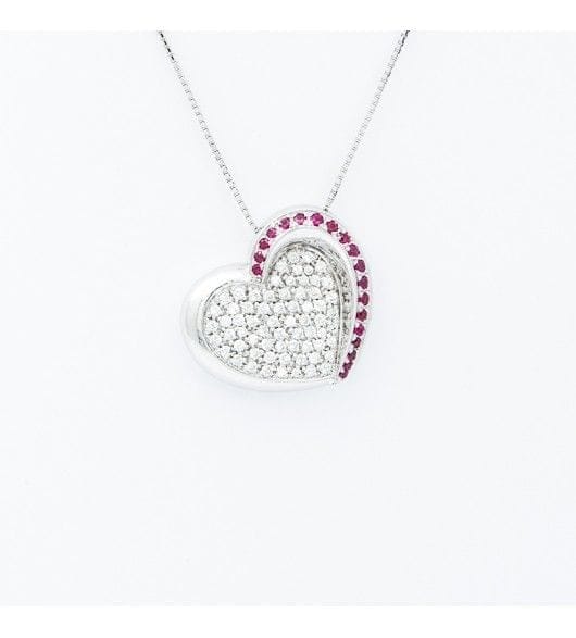 Heart Necklace - Diamonds & Rubies