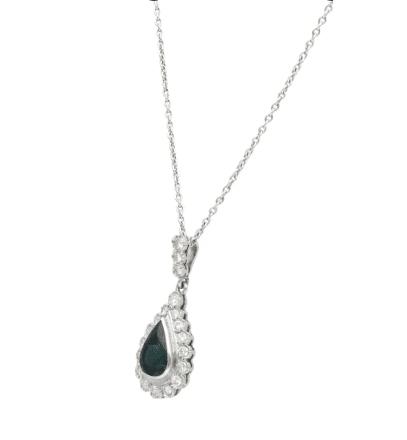 Diamond & sapphire pendant - Image 3