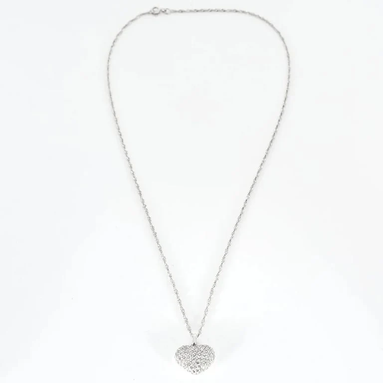 White gold diamond heart necklace - Image 2