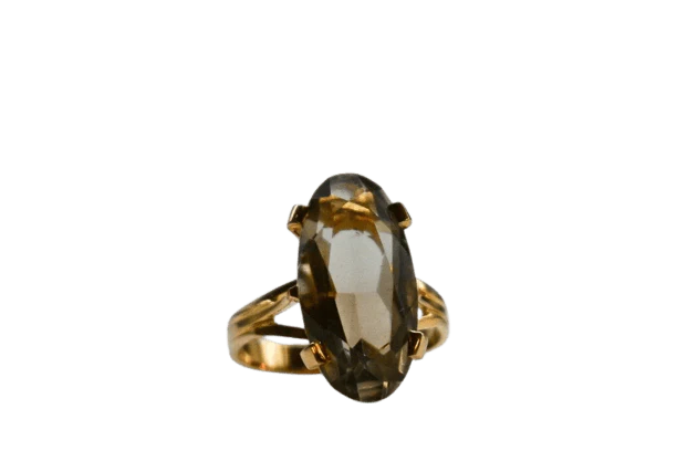 Smoky Quartz Gold Ring