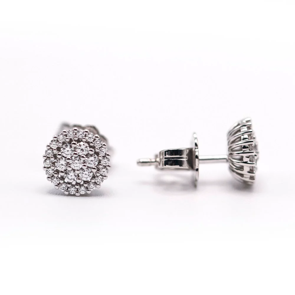 Sleepers earrings white gold and diamond earrings  - Image 4