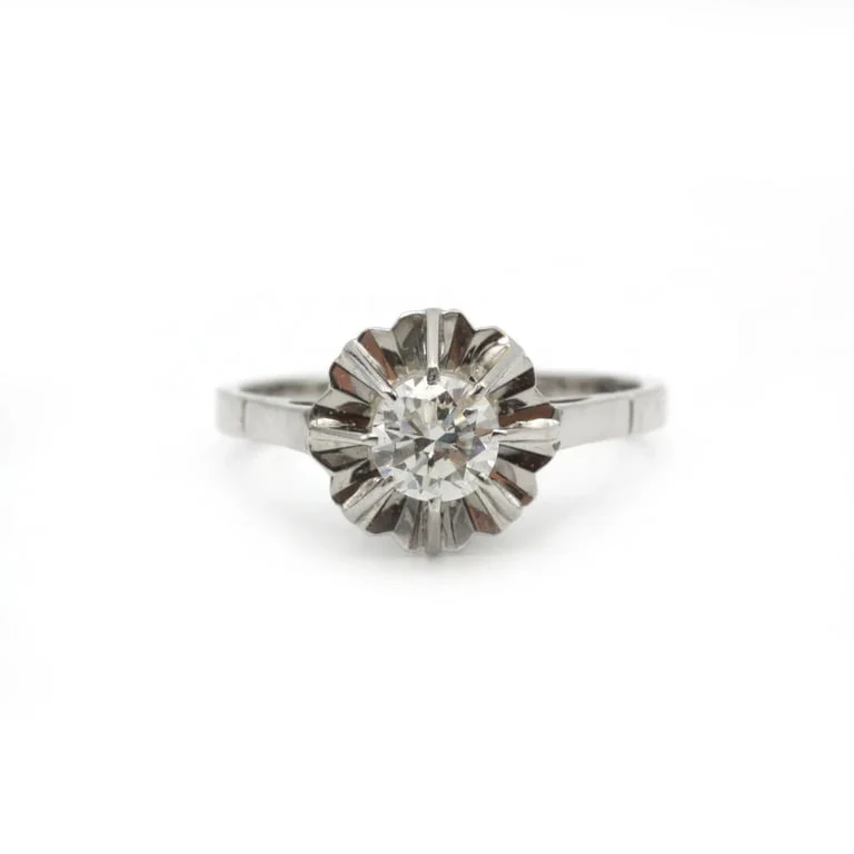Solitaire - White gold and diamond