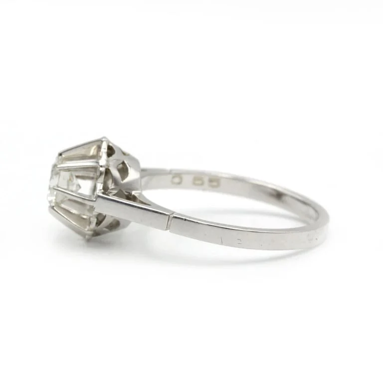 Solitaire - White gold and diamond - Image 2